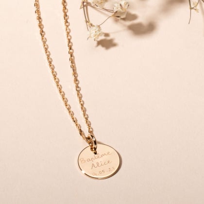 Collier Médaille de Baptême personnalisé
