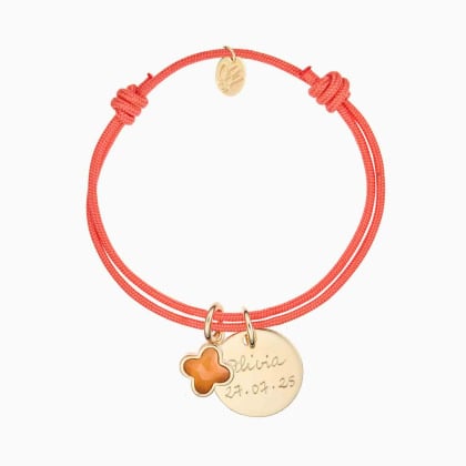 Bracelet personnalisé Pierre de Naissance Croix Romane Plaqué or Merci Maman