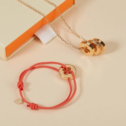 Personalisiertes Klee Kreuz Unity Armband Vergoldet Merci Maman