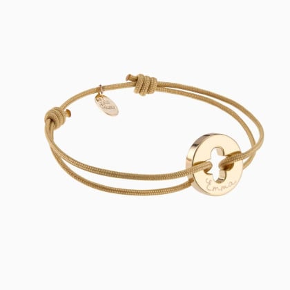 Personalisiertes Klee Kreuz Unity Armband Vergoldet Merci Maman