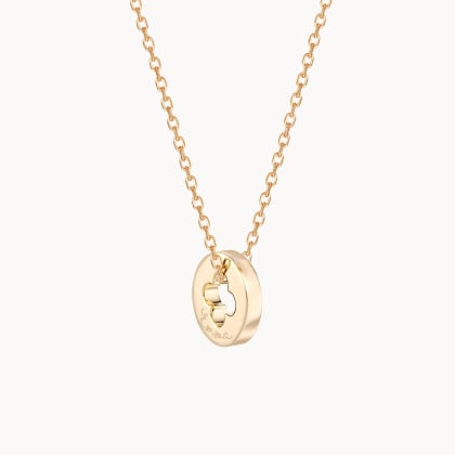 Personalisierte Klee Kreuz Unity Namenskette Vergoldet Merci Maman