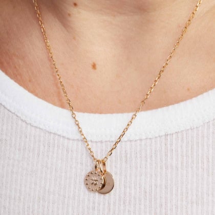 Collana personalizata con trifoglio placcato in oro merci maman