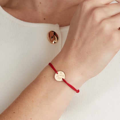 Pulsera personalizada del Zodiaco Chino baño de oro merci maman