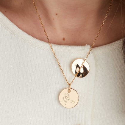 Collar personalizado del Zodiaco Chino baño de oro merci maman
