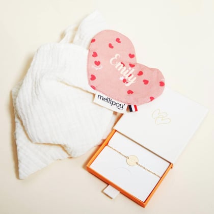 Merci Maman x Mellipou Doudou Diaper and personalised Bracelet Gift Set 