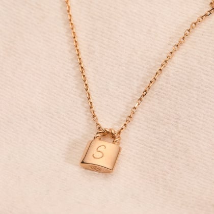 Collier Cadenas personnalisé plaqué or merci maman