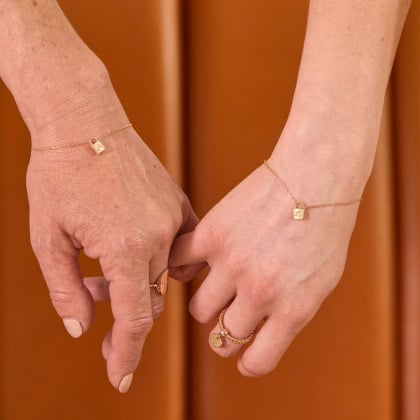 Bracelet Cadenas personnalisé plaqué or merci maman