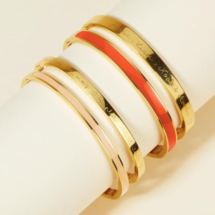 Personalised Thin Flat Bangle in Stainless Steel merci maman