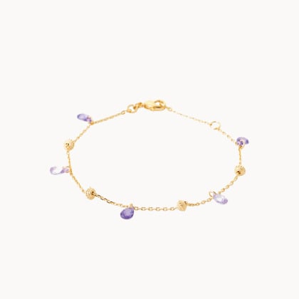 Bracelet Gouttes Cristal plaqué or merci maman