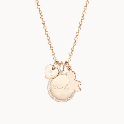 Le Collier Kate Cristal plaqué or merci maman