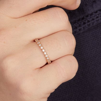 Alliance Cristal Eternity plaqué or merci maman