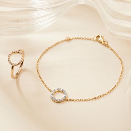 Bracciale a catena Eternità Cristallo placcato in oro merci maman