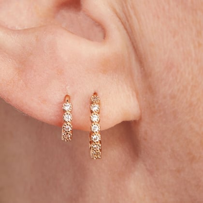 Crystal Eternity Hoop Earrings gold plated merci maman