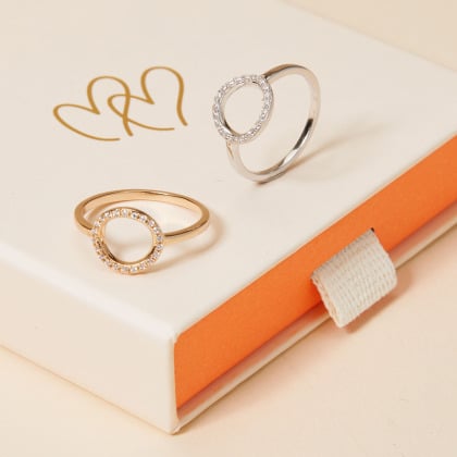 Crystal Eternity Ring gold plated merci maman