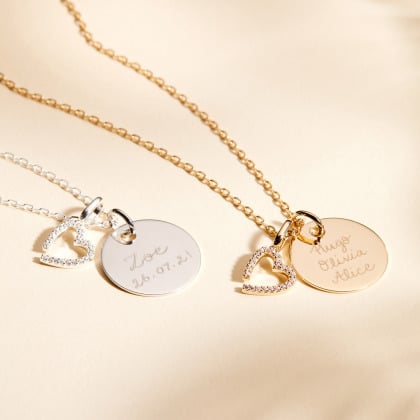 Collier M Cristal personnalisé plaqué or merci maman