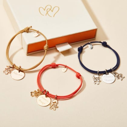 Pulsera personalizada Mamá Cristal baño de oro merci maman