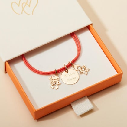 Pulsera personalizada Mamá Cristal baño de oro merci maman