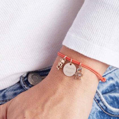 Pulsera personalizada Mamá Cristal baño de oro merci maman