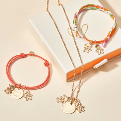 Comprar un mini charm niño o niña en cristal baño de oro merci maman