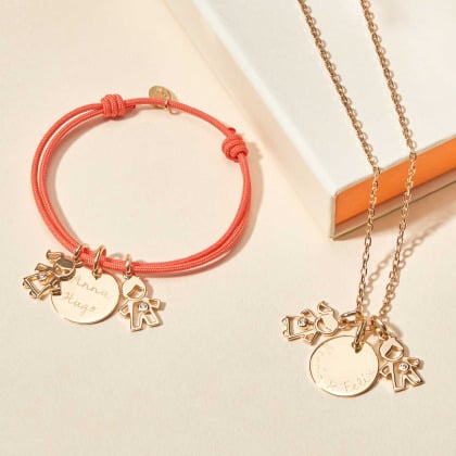 Pulsera personalizada Mamá Cristal baño de oro merci maman