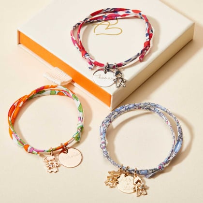 Pulsera personalizada Liberty Mamá Cristal baño de oro merci maman