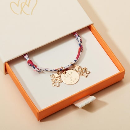 Pulsera personalizada Liberty Mamá Cristal baño de oro merci maman