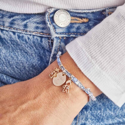 Pulsera personalizada Liberty Mamá Cristal baño de oro merci maman