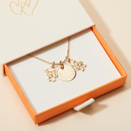 Collar personalizado Mamá Cristal baño de oro merci maman