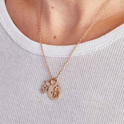 Collar personalizado Mamá Cristal baño de oro merci maman