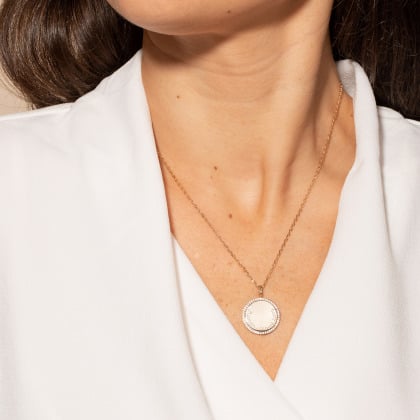 personalised crystal signature necklace gold plated merci maman