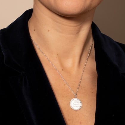 personalised crystal signature necklace sterling silver merci maman