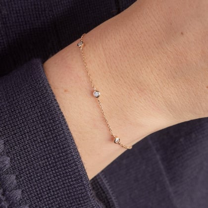 Crystal Solitaire Chain Bracelet
