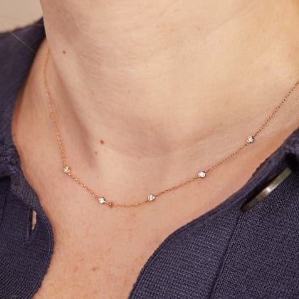 Crystal Solitaire Necklace gold plated merci maman