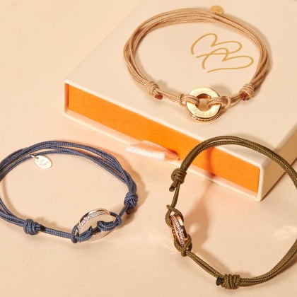 Pulsera personalizada Unión en cristal baño de oro merci maman