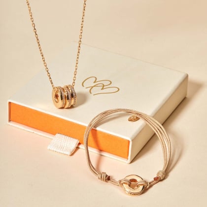 Pulsera personalizada Unión en cristal baño de oro merci maman