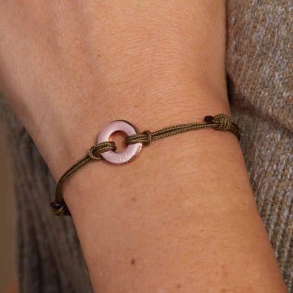 Pulsera personalizada Unión en cristal baño de oro merci maman