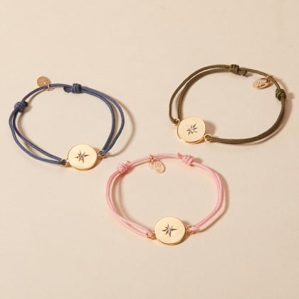 Personalised Crystal Charm Bracelet gold plated merci maman