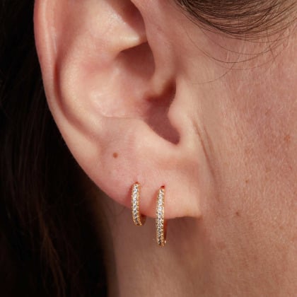 Créoles Cristal plaqué or merci maman