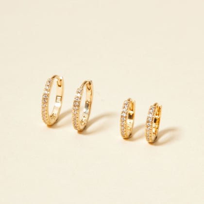 Créoles Cristal plaqué or merci maman