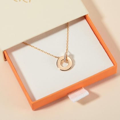 Collana Personalizzata con Cristallo Intrecciato Placcato in oro 18 carati Merci Maman