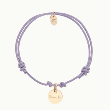 Pulsera personalizada Cristal con nombre Baño de oro Merci Maman