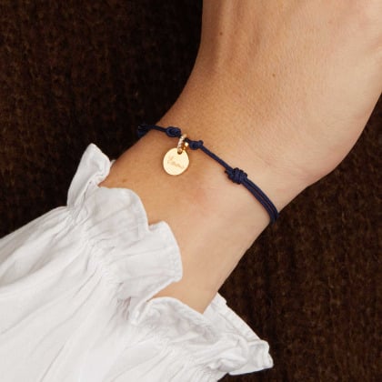 Pulsera personalizada Cristal con nombre Baño de oro Merci Maman