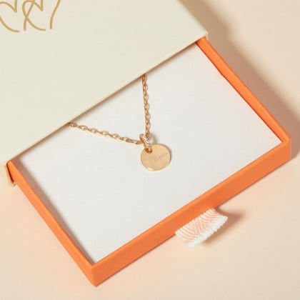 Personalised Crystal Name Necklace Gold Plated Merci Maman