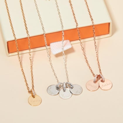 Personalised Crystal Name Necklace Gold Plated Merci Maman