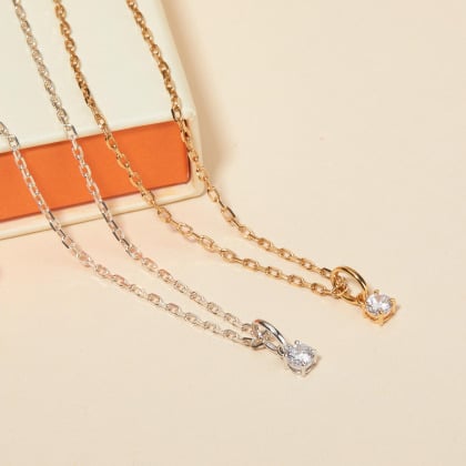 Collar mini solitario Cristal Baño de oro Merci Maman