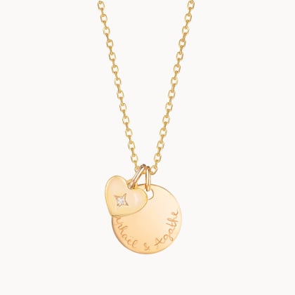 Personalisierte Kristall Stern Herz Halskette | Merci Maman