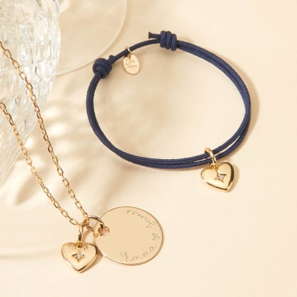 Personalisiertes Mini Kristall Stern Herz Armband | Merci Maman