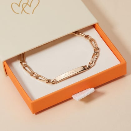 Bracciale personalizzato con maglia groumette placcato in oro merci maman