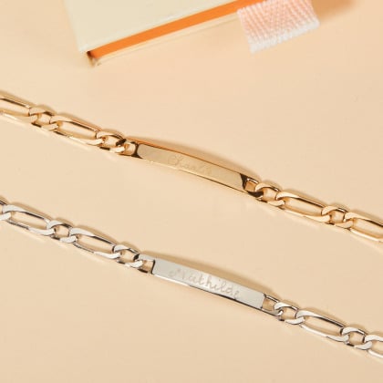 Bracciale personalizzato con maglia groumette placcato in oro merci maman