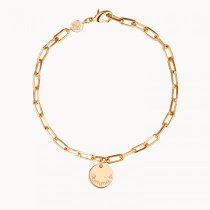 Bracelet Chaîne Fine Love Links Personnalisé plaqué or merci maman
